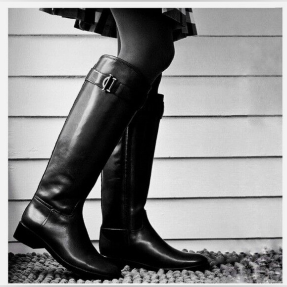 Tory Burch Shoes - Tory Burch Grace Knee High Riding Boots Black leather tall‎ boots 6.5M
